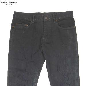 送料無料 Y879f Laurent サンローランパリ Saint カラー ダメージ ジーンズ メンズ Y879f Laurent ジーンズ 加工 Paris スリム デニム 4104 14a 11 ガッツブランドショップ