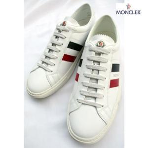 モンクレール Moncler ロゴ メンズ スニーカー New Monacoトリコロールライン ロゴ入りレザースニーカー ロゴ トリコロールライン 白 001 01a9a 001 91a 002 ガッツブランドショップ