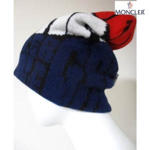 モンクレール Moncler Grenoble メンズ マート Unisex可 カシミヤ混ロゴ総柄ロングニット帽 985 158 91a R