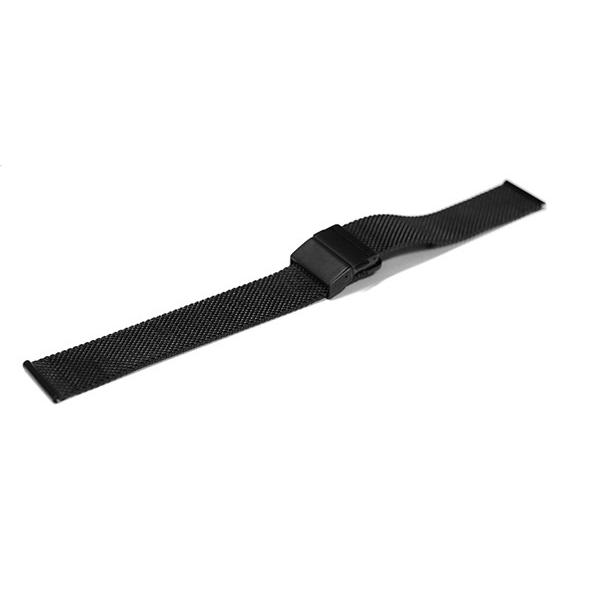 腕時計 ベルト ステンレス ミラレーゼ メッシュ 16mm 18mm 20mm 22mm 黒 ブラッ...