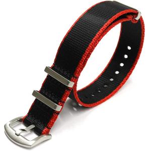 腕時計 NATO ベルト 20mm 22mm 24mm ナイロン 3リング ブラック