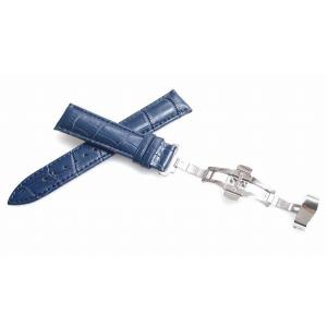 腕時計 ベルト 21mm レザー ネイビー プッシュ式Dバッ...