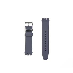 スウォッチ swatch ベルト 16mm 17mm 19mm 20mm ホールレス シリコン ラバー グレー ステンレス バックル swk-gry-s｜gutto-kuru