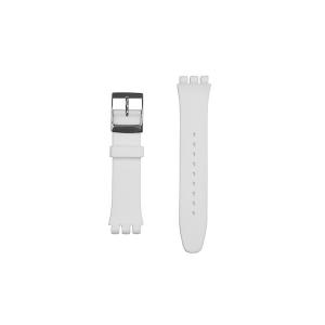 スウォッチ swatch ベルト 16mm 17mm 19mm 20mm ホールレス シリコン ラバー 白 ステンレス バックル swk-wh-s｜gutto-kuru