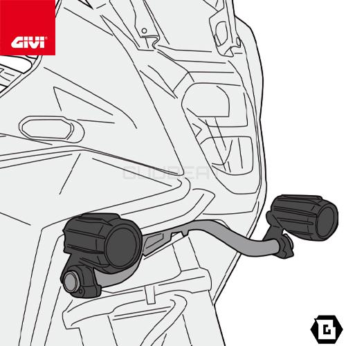 GIVI LS1203 フォグランプ取付キット S310 / S322 / 汎用 フォグランプ対応｜...
