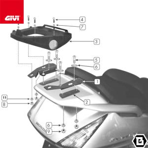 GIVI SR19M スペシャルリアラック リアキャリア／HONDA SILVER WING 400 (06 - 09) / HONDA SW-T 400 - 600 (09 - 17)他専用