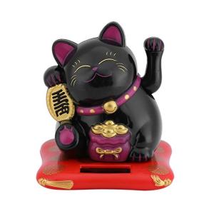 Huhushop 太陽電池式 揺れる猫 腕 幸運 装飾 猫 ホーム ホテル レストラン 車 オーナメント