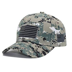 MANMESH HATT USA アメリカ国旗刺繍帽子 調節可能 ウォッシュドアンティーク調ベースボールキャップ メンズ レディース  迷彩グリ