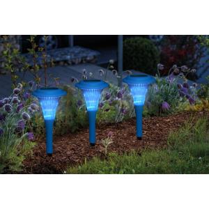 ソーラーライト【レッドLED3個組!!】ガーデンをライトアップ！お庭