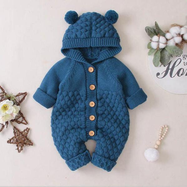 【値下げ】長袖 ロンパース 防寒着 つなぎ 秋冬　新生児 幼児 カバーオール 女の子 男の子 帽子付...