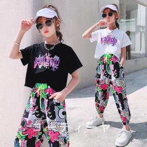 キッズダンス衣装 ヒップホップ 韓国子供服 HIPHOP ステージ衣装 応援団 ジャズダンス 女の子 セット 発表会 派手 Tシャツ 練習着 団体服｜gyan-st