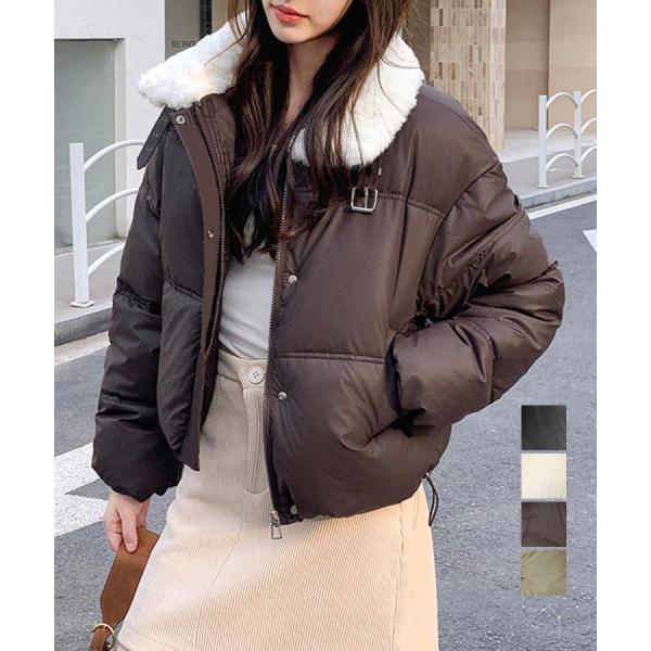 ボア襟エコダウンジャケット 中綿ブルゾン