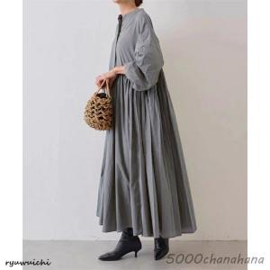 シャツワンピース 長袖綿 レディース ロングワ...の詳細画像4