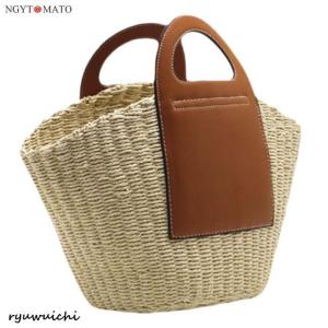 カゴバッグ ハンドバッグ トートバッグ 手持ち...の詳細画像4