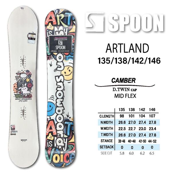 スノーボード スノボー 板 SPOON ARTLAND 2026 モデル レディス キャンバー（単品...