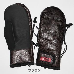 スノーグローブ SPOON GLOVE/MITTEN-16 メンズ レディース ミトン 合皮 防水フィルム内蔵