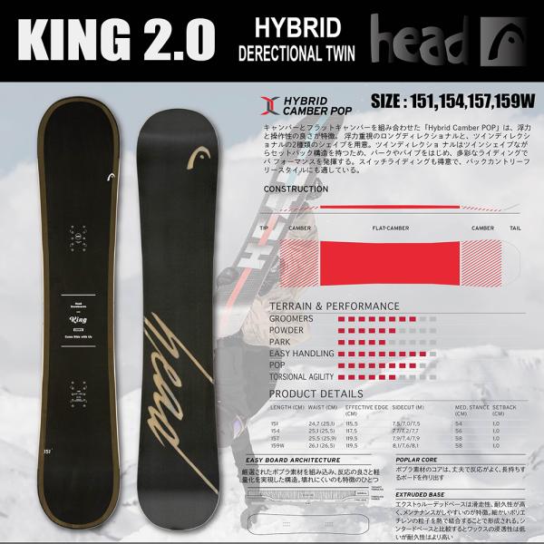 スノーボード HEAD ヘッド KING 2.0 2026. ハイブリットキャンバー ディレクショナ...