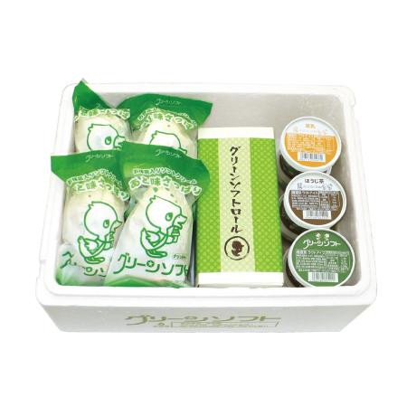 玉林園　GC-2 種類いっぱいセット　グリーンソフト8個＆ロール1本＆カップアイス6種各1個　詰め合...