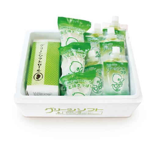 玉林園　GC-9 グリーンソフト5個＆グリーンソフトラテ10個、グリーンソフトロール1本　詰め合わせ...
