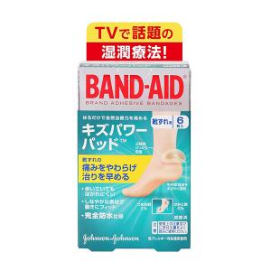 バンドエイド キズパワーパッド 靴ずれ用 6枚入り 完全防水 治りを早める はがれにくい 湿潤療法 かかと つま先｜gyomudrug