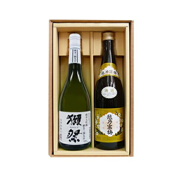 獺祭 39 三割九分と越乃寒梅（白ラベル）のセット（720ml×2）〔ギフト箱K付〕（だっさい）【□...