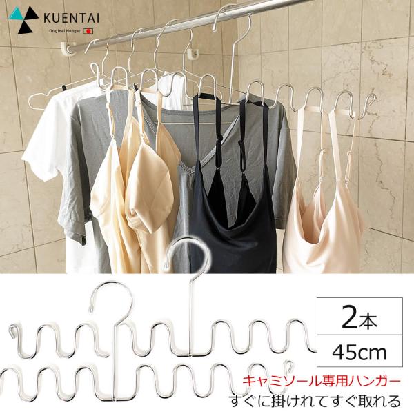 ハンガー ステンレス 45cm 2個セット 凹凸 キャミソール専用 すべらない 大きい 洗濯 収納 ...