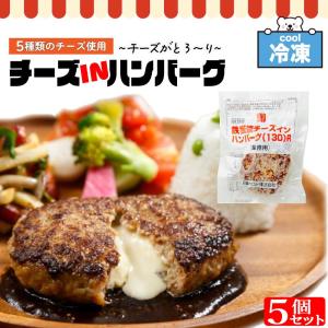 鉄板焼 チーズインハンバーグ 5種類のチーズ 日東ベスト 冷凍 130g×5個 ジョイグルメ JG 肉汁 業務用 湯煎 レンジ チーズ入り 「チーズインハンバーグ 」 SC
