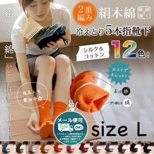 大法紡績 冷えとり靴下 絹木綿 5本指ソックス Lサイズ