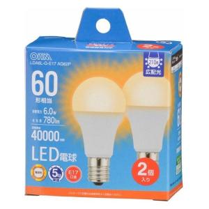 オーム電機 LED電球小形E17 60形相当 電球色 2個入 06-5548 1個（直送品）｜LOHACO 直送品グループ2