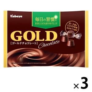 ゴールドチョコレート 183g 3袋 カバヤ食品 チョコレート
