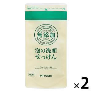 ミヨシ石鹸 無添加泡の洗顔せっけん 詰め替え 180ml×2個