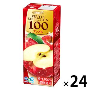 【アウトレット】エルビー　Fruits　Selection　アップル100　200ml　2028　1箱（200ｍｌ×24本入）　パック飲料　りんご｜LOHACO by ASKUL