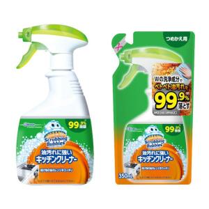 【お得なセット】スクラビングバブル 油汚れに強いキッチンクリーナー 本体（400ml）+詰め替え（350ml） 1セット ジョンソン