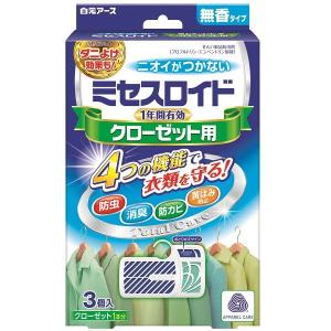 ミセスロイド　クローゼット用　3個入　1年防虫　白元アース