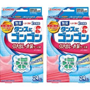 タンスにゴンゴン 引き出し 衣装ケース用 衣類用 防虫剤 ダニよけ 防カビ 1年防虫 無臭 1セット（24個入×2箱） 大日本除虫菊