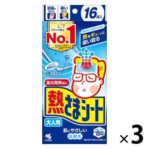 お買い得熱さまシート 冷却シート 大人用 16枚入 1セット（3箱） 冷感ツブ配合 小林製薬｜LOHACO by アスクル