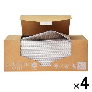 抗菌 カウンタークロス 厚手 グレー ボックスタイプ 4箱（200枚：50枚入×4）ストリックスデザイン｜LOHACO by アスクル