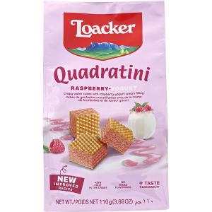 Loacker（ロアカー） クワドラティーニ ラズベリヨーグルト 1袋 ウェハース 輸入菓子