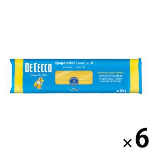 ディチェコ No.11 スパゲッティーニ 1.6mm 500g ゆで時間9分 1セット（1個×6）日清製粉ウェルナ パスタ｜LOHACO by アスクル