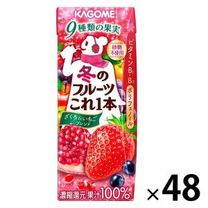 カゴメ 冬のフルーツこれ一本 いちご＆ざくろブレンド 200ml 1セット（48本）