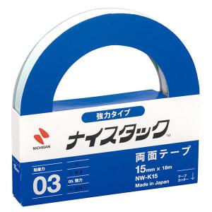 ニチバン 両面テープ ナイスタック 強力タイプ 幅15mm×18m NW-K15 1セット（3巻：1巻×3）