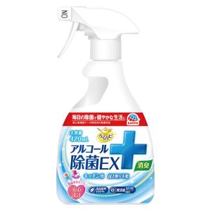 アルコール消毒液 除菌 ウイルス らくハピ アルコール除菌 EX 本体 420mL 1個 食品原料100％ 無添加 アース製薬｜LOHACO by アスクル