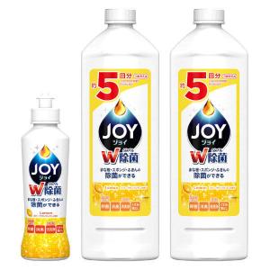 【お得なセット】除菌ジョイコンパクト JOY（ジョイ） スパークリングレモンの香り 本体（190ml）+詰め替え（770ml×2） 食器用洗剤 P＆G