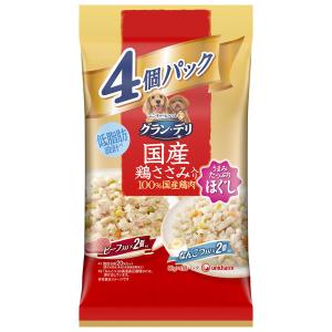 グランデリ ほぐし ビーフ＆なんこつ 80g×4個 国産 ドッグフード 犬 ウェット パウチ