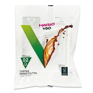 HARIO（ハリオ） コーヒーフィルター V60用 ペーパーフィルター02W 1〜4杯用 1袋（100枚入） VCF-02-100W｜LOHACO by アスクル