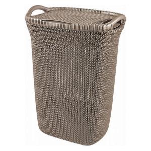 CURVER（カーバー） ニットランドリー ふた付バスケット ランドリー 57L ブラウン 1個 FUJIEIの商品画像