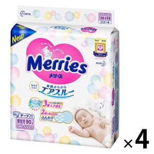 メリーズ おむつ テープ 新生児（〜5kg） 1ケース（90枚入×4パック） さらさらエアスルー 花王