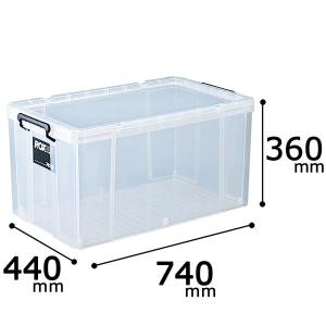 【フタ式収納】　天馬　 ロックス　740-2L　クリア　幅44.0×奥行74.0×高さ36.0cm　1個