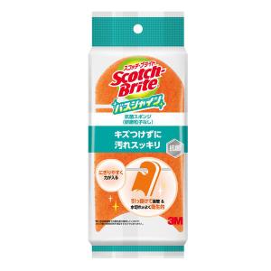スリーエム(3M) スコッチブライト バスシャイン 抗菌スポンジ(研磨粒子なし) お風呂掃除 オレンジ BM-22K (1個入)｜LOHACO by アスクル