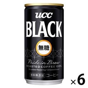 LOHACO - 【缶コーヒー】UCC BLACK（ブラック）無糖 185g 1セット（6缶）